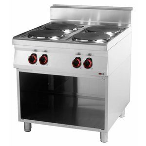 RedFox Electric Cooker with 4 Round Hot Plates and Open Cupboard, 14 kW RedFox Electric Cooker with 4 Round Hot Plates and Open Cupboard, 14 kW