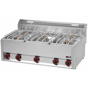 RedFox Countertop Gas Cooker with 5 Burners, 22,5 kW