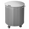 RedFox 75 L Round Stainless Steel Mobile Waste Bin, Lift Lid