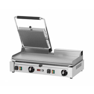 RedFox Double Stainless Steel Contact Grill, Smooth Bottom Plate, Top Grooved, 570 x 240 mm, 4,2 kW RedFox Double Stainless Steel Contact Grill, Smooth Bottom Plate, Top Grooved, 570 x 240 mm, 4,2 kW