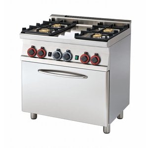 RM GASTRO Gas Cooker with 4 Burners and Electric Oven GN 1/1, 20,62 kW