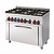 RM GASTRO Gas Cooker with 6 Burners, Oven with Grill Function GN 1/1, 31 kW