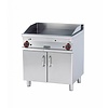 RM GASTRO Gazowa płyta grillowa 760 x 510 mm, gładka/ryflowana, 2 strefy grzewcze, 14 kW na podstawie z szafką