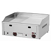 RedFox Countertop Gas Griddle 650 x 480 mm, Smooth/Ribbed, Chromed, 2 Heating Zones, 8 kW