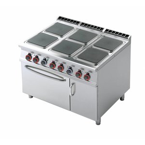 RM GASTRO Electric Cooker with 6 Square Hotplates, CupBoard and a Static Electric Oven GN 2/1, 30,7 kW RM GASTRO Electric Cooker with 6 Square Hotplates, CupBoard and a Static Electric Oven GN 2/1, 30,7 kW