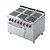 RM GASTRO Electric Cooker with 6 Square Hotplates, CupBoard and a Static Electric Oven GN 2/1, 30,7 kW