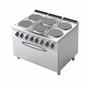 RM GASTRO Electric Cooker with 6 Hot Plates and an Electric Oven GN 1/1, 30,2 kW