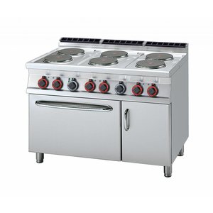 RM GASTRO Electric Cooker with 6 Cooking Plates, CupBoard and Electric Oven GN 1/1, 20,92 kW