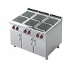 RM GASTRO Electric Cooker with 6 Square Hot Plates and Cupboard, 24 kW