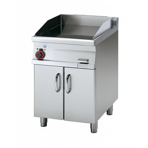 RM GASTRO Elektryczna płyta grillowa 560 x 510 mm, ryflowana, 7,4 kW, 400V na podstawie z szafką