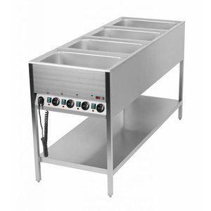 RM GASTRO Floor model Electric Bain Marie, 4-Chamber with Drain Tap, GN 1/1, 2,8 kW
