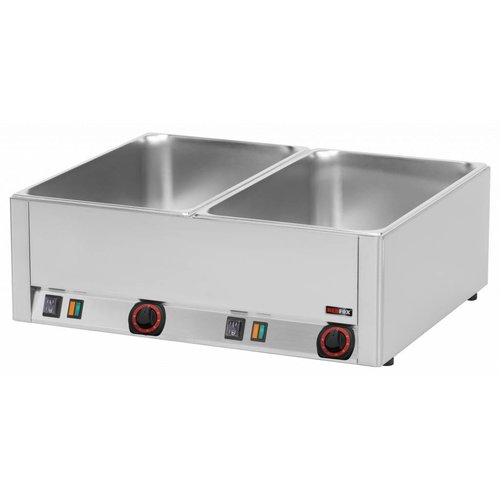 RedFox Countertop Electric Bain Marie, 1-Chamber, 2 x GN 1/1, 3 kW RedFox Countertop Electric Bain Marie, 1-Chamber, 2 x GN 1/1, 3 kW