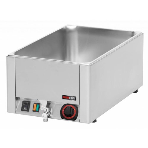 RedFox Countertop Electric Bain Marie, 1-Chamber with Drain Tap, GN 1/1, 1,5 kW RedFox Countertop Electric Bain Marie, 1-Chamber with Drain Tap, GN 1/1, 1,5 kW