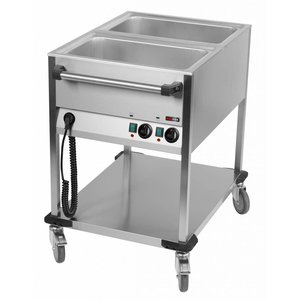 RM GASTRO Bemar elektryczny 2-komorowy, GN 1/1, jezdny z kranem spustowym, 1,4 kW