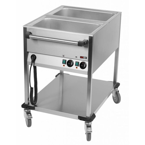 RM GASTRO Mobile Electric Bain Marie, 2-Chamber with Drain Tap, GN 1/1, 1,4 kW RM GASTRO Mobile Electric Bain Marie, 2-Chamber with Drain Tap, GN 1/1, 1,4 kW