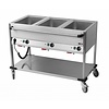 RM GASTRO Mobile Electric Bain Marie, 3-Chamber with Drain Tap, GN 1/1, 2,1 kW