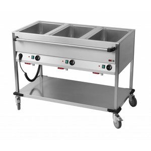 RM GASTRO Mobile Electric Bain Marie, 3-Chamber with Drain Tap, GN 1/1, 2,1 kW RM GASTRO Mobile Electric Bain Marie, 3-Chamber with Drain Tap, GN 1/1, 2,1 kW