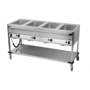 RM GASTRO Mobile Electric Bain Marie, 4-Chamber with Drain Tap, GN 1/1, 2,8 kW