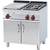RM GASTRO Cast-Iron Gas Cooker with 2 Burners and 1  Hot Plate and Cupboard, 20 kW