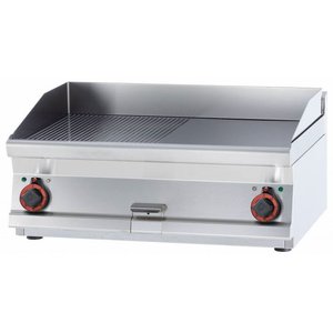 RM GASTRO Countertop Electric Griddle 795 x 450 mm, Ribbed, Superchromed, 9 kW, 400V