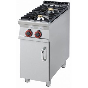 RM GASTRO Gas Cooker with 2 Burners and Cupboard, 11 kW