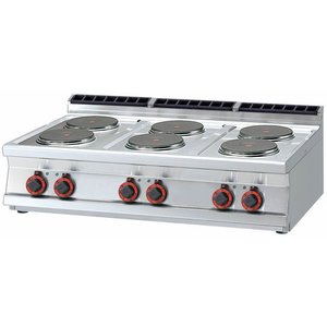 RM GASTRO Kuchnia elektryczna nastawna z 6 okrągłymi płytami grzewczymi ø 220 mm, 15,6 kW RM GASTRO Kuchnia elektryczna nastawna z 6 okrągłymi płytami grzewczymi ø 220 mm, 15,6 kW