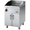 RM GASTRO Gazowa płyta grillowa 560 x 510 mm, gładka/ryflowana, superchromowana, 10,5 kW na podstawie z szafką