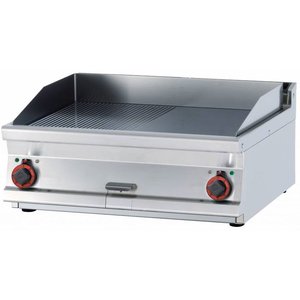 RM GASTRO Countertop Electric Griddle 760 x 510 mm, Ribbed, Superchromed, 2 Heating Zones, 11,1 kW, 400V RM GASTRO Countertop Electric Griddle 760 x 510 mm, Ribbed, Superchromed, 2 Heating Zones, 11,1 kW, 400V