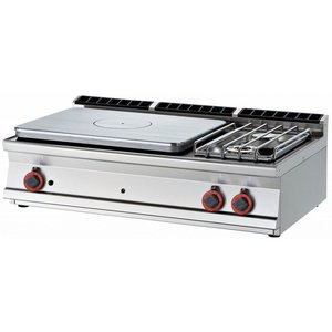 RM GASTRO Countertop Cast-Iron Gas Cooker with 2 Burners and 1 Hot Plate, 25 kW RM GASTRO Countertop Cast-Iron Gas Cooker with 2 Burners and 1 Hot Plate, 25 kW