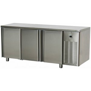 RM GASTRO Stół chłodniczy przyścienny ze zlewem 3-drzwiowy 420 L, od -2 °C do 8 °C, agregat boczny RM GASTRO Stół chłodniczy przyścienny ze zlewem 3-drzwiowy 420 L, od -2 °C do 8 °C, agregat boczny