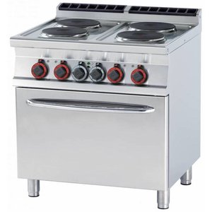 RM GASTRO Electric Cooker with 4 Hot Plates and Electric Convection Oven GN 1/1, 15,4 kW