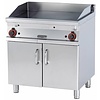 RM GASTRO Gazowa płyta grillowa 760 x 510 mm, ryflowana, 2 strefy grzewcze, 14 kW na podstawie z szafką