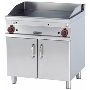 RM GASTRO Gas Griddle 760 x 510 mm, Ribbed, 2 Heating Zones, 14 kW on Cabinet Base RM GASTRO Gas Griddle 760 x 510 mm, Ribbed, 2 Heating Zones, 14 kW on Cabinet Base