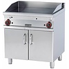 RM GASTRO Gas Griddle 760 x 510 mm, Smooth/Ribbed, Superchromed, 2 Heating Zones, 14 kW on Cabinet Base RM GASTRO Gas Griddle 760 x 510 mm, Smooth/Ribbed, Superchromed, 2 Heating Zones, 14 kW on Cabinet Base