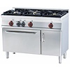RM GASTRO Gas Wok Cooker with 3 Burners, CupBoard and Electric Oven, 30,05 kW