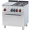 RM GASTRO Cast-Iron Gas Cooker with 2 Burners and 1  Hot Plate, Static Gas Oven GN 2/1, 27,3 kW