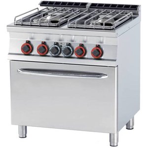 RM GASTRO Gas Cooker with 4 Burners and Convection Electric Oven GN 2/1, 27,32 kW RM GASTRO Gas Cooker with 4 Burners and Convection Electric Oven GN 2/1, 27,32 kW