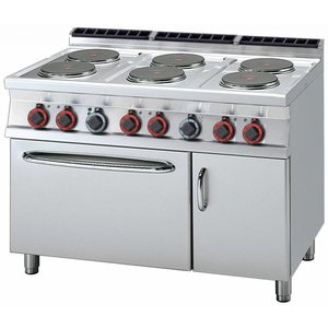 RM GASTRO Electric Cooker with 6 Round Hotplates and Electric Oven GN 2/1, 20,6 kW