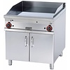 RM GASTRO Gas Griddle 760 x 680 mm, Smooth/Ribbed, Superchromed, 2 Heating Zones, 18 kW on Cabinet Base RM GASTRO Gas Griddle 760 x 680 mm, Smooth/Ribbed, Superchromed, 2 Heating Zones, 18 kW on Cabinet Base