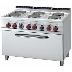 RM GASTRO Electric Cooker with 6 Round Hotplates and Electric Oven GN 1/1, 22,5 kW RM GASTRO Electric Cooker with 6 Round Hotplates and Electric Oven GN 1/1, 22,5 kW
