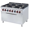 RM GASTRO Gas Cooker with 6 Burners, CupBoard and Gas Oven GN 1/1, 58 kW