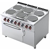 RM GASTRO Electric Cooker with 6 Round Hotplates, CupBoard and a Static Electric Oven GN 2/1, 27,7 kW