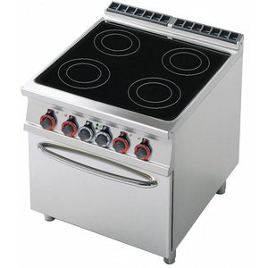 RM GASTRO Ceramic Electric Cooker with 4 Heating Zones and Electric Oven GN 2/1, 20,3 kW