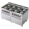RM GASTRO Gas Cooker with 8 Burners and Two Electric Ovens GN 2/1, 90 kW