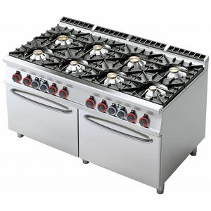 RM GASTRO Gas Cooker with 8 Burners and Two Electric Ovens GN 2/1, 90 kW RM GASTRO Gas Cooker with 8 Burners and Two Electric Ovens GN 2/1, 90 kW