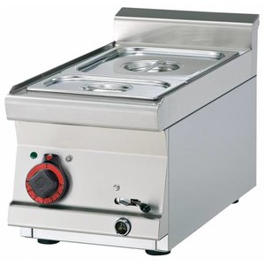 RM GASTRO Bemar wodny elektryczny 1-komorowy, GN 1/2 + GN 1/4, nastawny z kranem spustowym, 1,55 kW