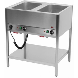 RM GASTRO Floor model Electric Bain Marie, 2-Chamber with Drain Tap, GN 1/1, 1,4 kW