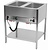 RM GASTRO Floor model Electric Bain Marie, 2-Chamber with Drain Tap, GN 1/1, 1,4 kW