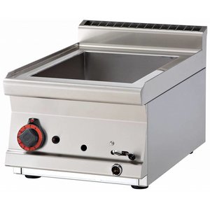 RM GASTRO Water Water Countertop Gas Bain Marie, 1-Chamber with Drain Tap, GN 1/2 + GN 1/3, 2,5 kW RM GASTRO Water Water Countertop Gas Bain Marie, 1-Chamber with Drain Tap, GN 1/2 + GN 1/3, 2,5 kW