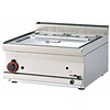 RM GASTRO Water Water Countertop Gas Bain Marie, 1-Chamber with Drain Tap, GN 1/1 + 2 x GN 1/4, 4,5 kW